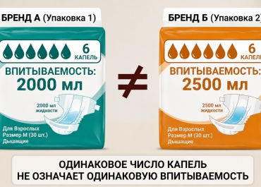 Как выбрать впитываемость подгузников для взрослых: капли, размер и степень недержания